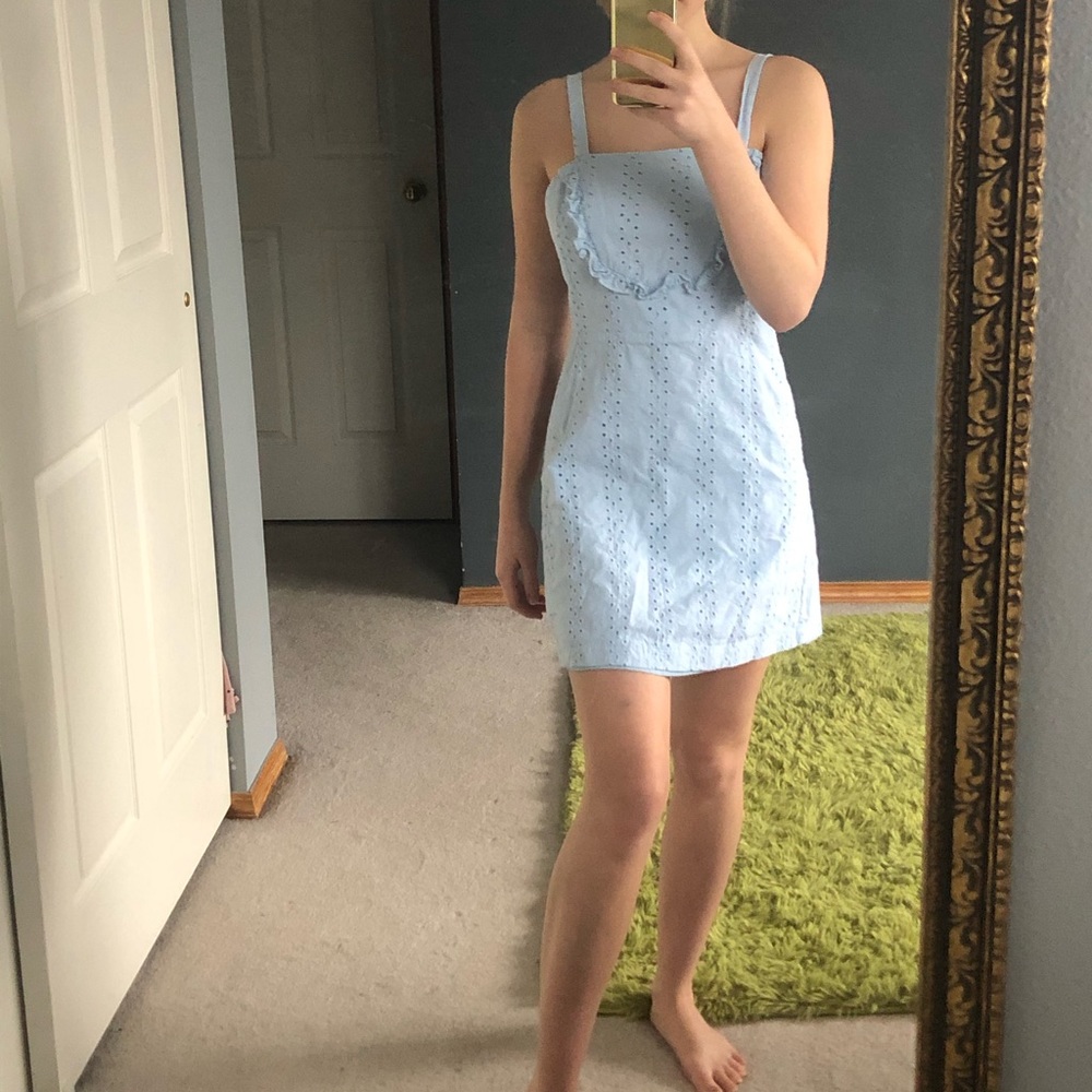 Powder Blue Mini Dress - Picture 3 of 6
